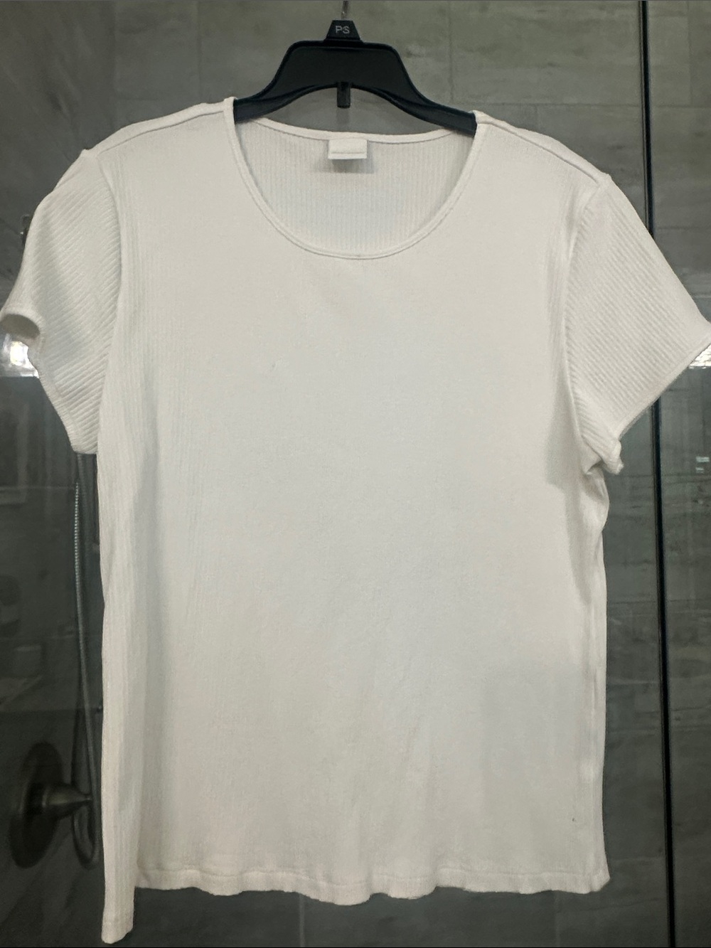 H&M White Short Sleeve Ribbed Tee